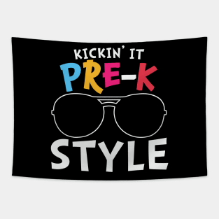 Kickin' it Pre K Style Cool Sunglasses Graphic Pre Kindergarten Boys Girls Gift Tapestry