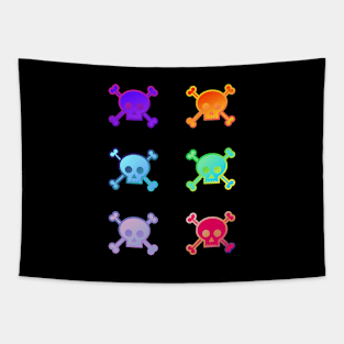 Skull and Crossbones Pirate Flag Multi Field Gradient Tapestry