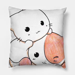 wow Cute Cats Tee Pillow