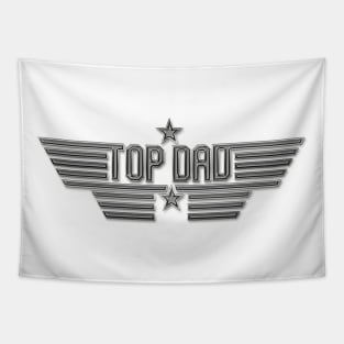 Top Dad Top Gun Logo Tapestry