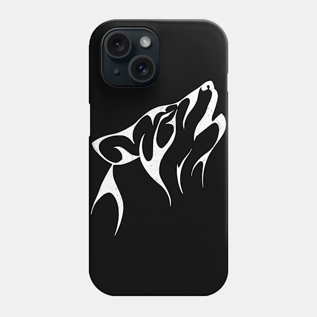 Tribal wolf - white Phone Case by PharaohCloset