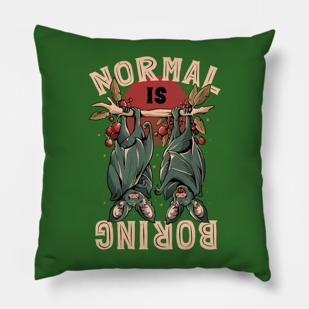 Normal is Boring - Cute Funny Animal Gift Pillow by eduely