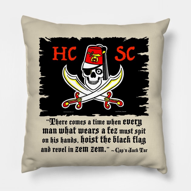 HCSC Jolly Roger & Cap'n Jack Tar Quote Pillow by EssexArt_ABC