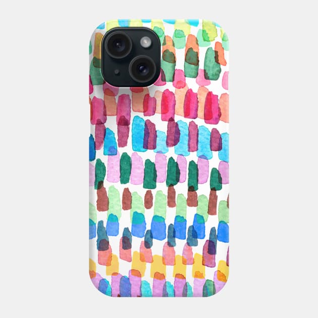 pocket- Watercolor strokes stripes colorful Phone Case by ninoladesign