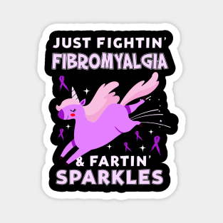 Fibromyalgia funny unicorn farting sparkles Magnet