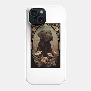 Chocolate Brown Labrador - Art Nouveau Style Phone Case