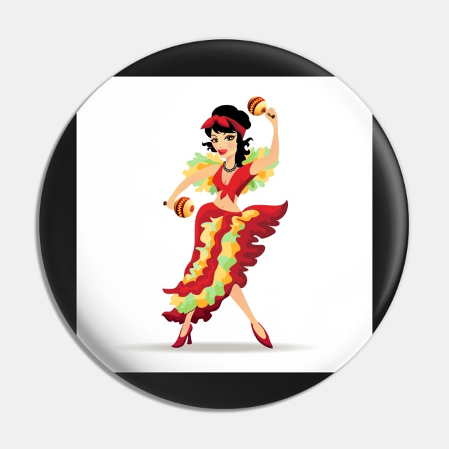 Latina beautiful girl dancing with maracas Pin by devaleta