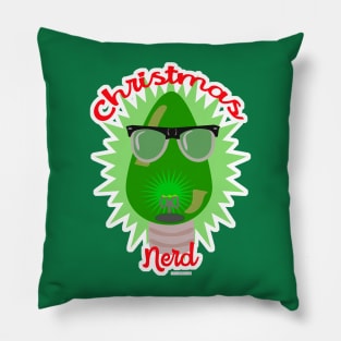 Christmas Nerd Holiday Lightbulb Slogan Pillow
