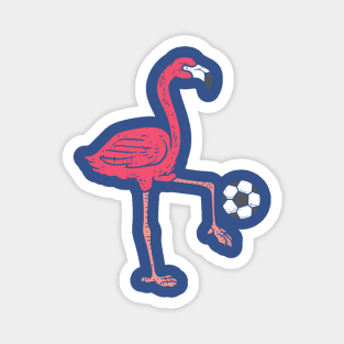 Flamingo Playing Soccer 1 Magnet