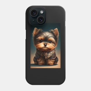 Super Cute Yorkshire Terrier Puppy Portrait Japanese Style Phone Case