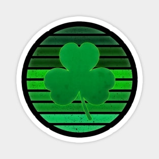 St. Patrick's Day Clover Retro Sunset Design Magnet