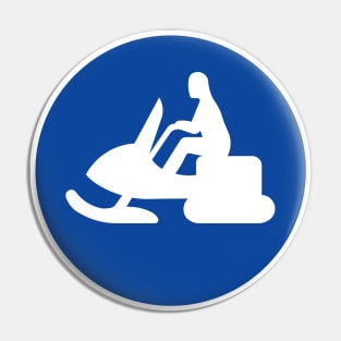 Snowscooter way sign Pin