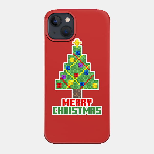 Merry Pixelated Christmas - Minecraft - Phone Case