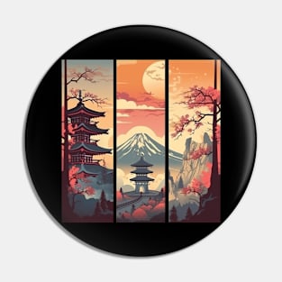 Japanese art in three pieces Pin