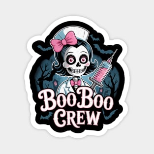 Boo Boo Crew Skeleton Nurse Halloween Design Magnet