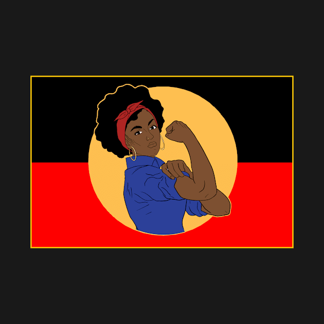 Strong blak woman flag by Beautifultd