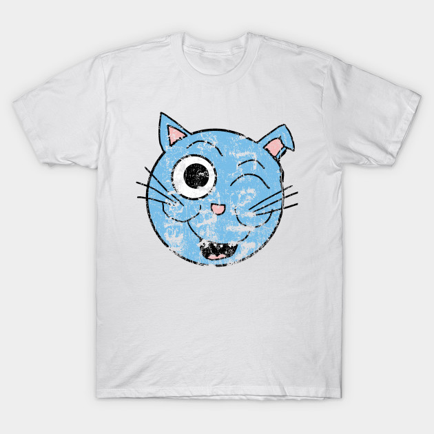 Vintage Blue Cat Head 5 Cat T Shirt Teepublic