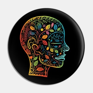 Rainbow floral mind Pin