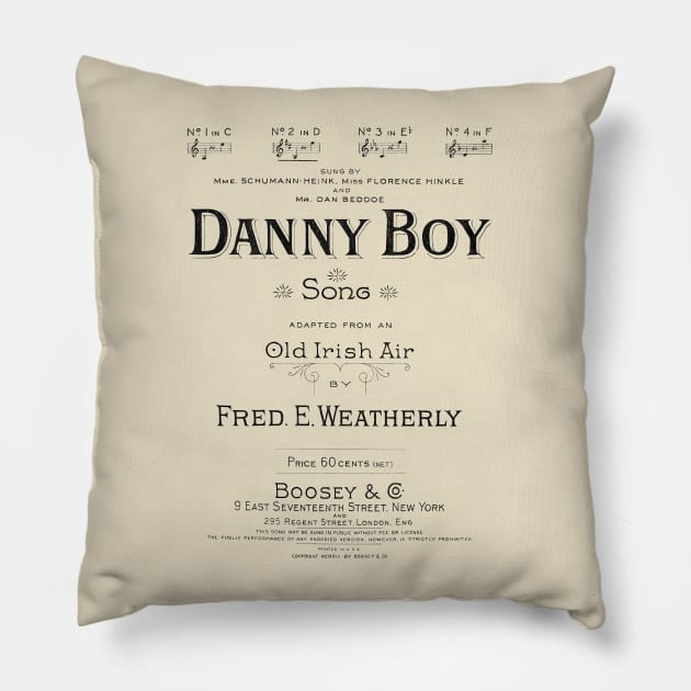 Danny Boy Sheet Music Pillow by feck!