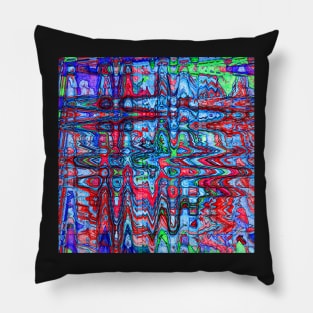 Pop Waves Modern Digital Abstract Pillow