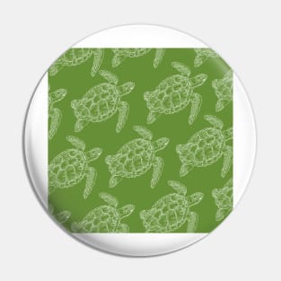 turtle aloha print pattern hawaii green and white Pin