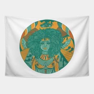 Mountain Green Kemet Warrior Tapestry