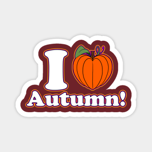 I [Love] Autumn! - Tricolored Outline Magnet