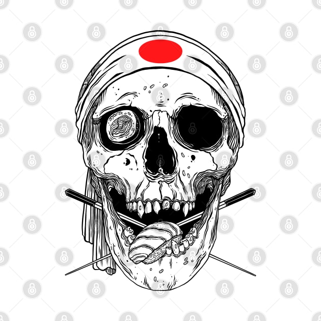 Kawaii Japanese Anime Skeleton Sushi Halloween by OccultOmaStore