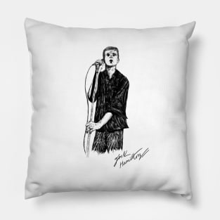 I Curtis  Original Ink Drawing Print Pillow