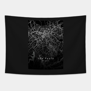 Sao Paulo Brazil City Map dark Tapestry