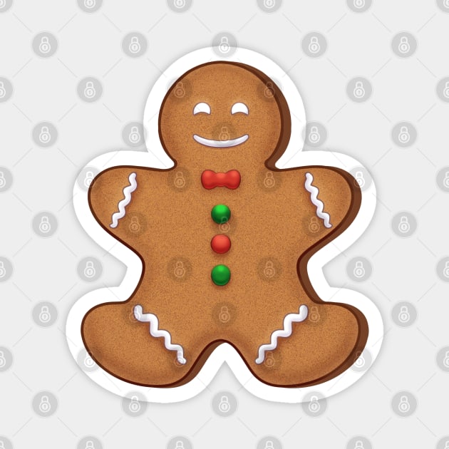 The Happy Gingerbread Man Magnet by SilentNoiseArt