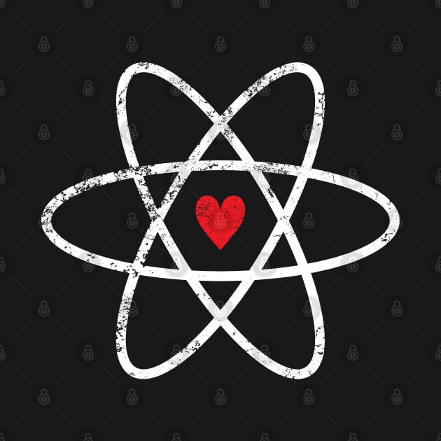 Atomic Symbol + Heart, Distressed by Decamega