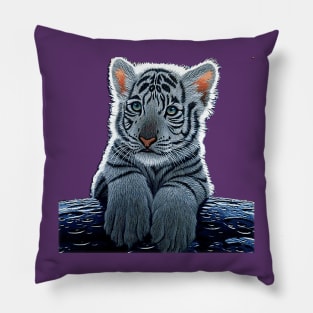 tiger whigth Pillow