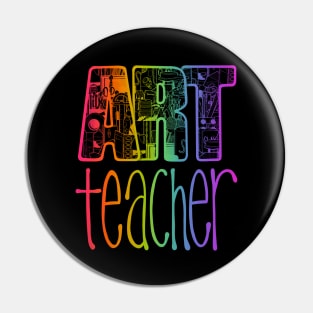 Art Teacher Supplies Doodle in Rainbow Color Pin