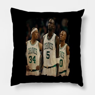 Kevin Garnett, Paul Pierce, And Ray Allen Vintage Pillow