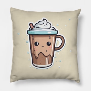 kawaii cup of hot chocolate Pillow