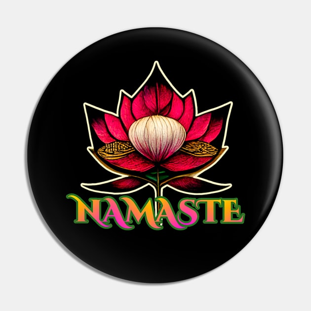 Namaste Lotus Flower Pin by Edongski303 Teepublic Merch