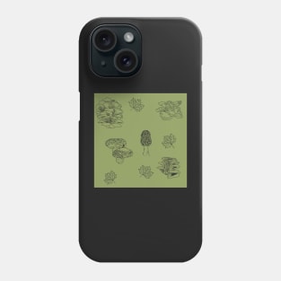 Woodland Mushrooms Sage 2 Phone Case