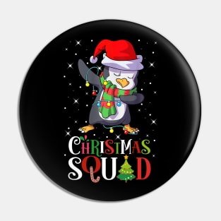 Christmas Squad Funny Xmas Dabbing Penguin Christmas Lights Pin