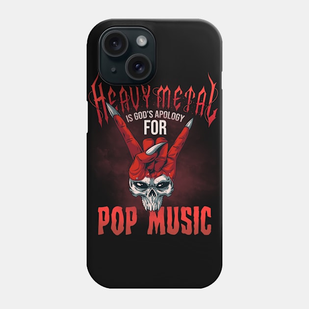 Heavy Metal Horns Up Skull Design | Pop Music | Gods Apology Phone Case by JakesRWild