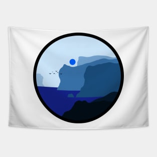 Minimalist Landscape - Blue Cliffs Tapestry