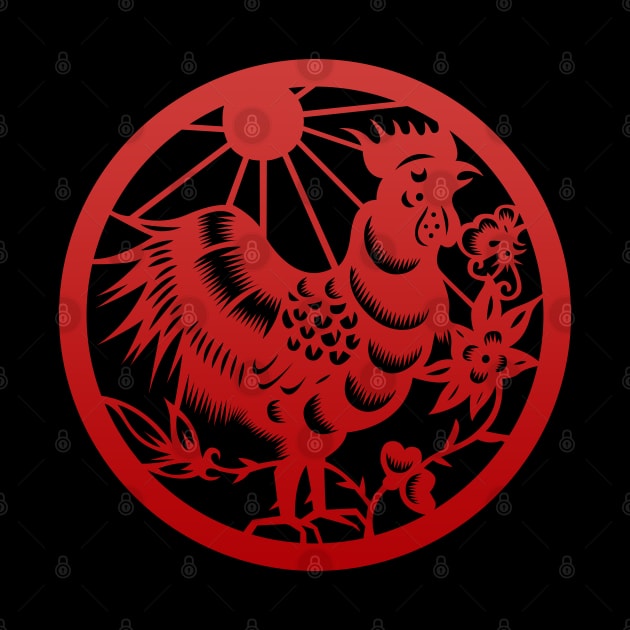 Chinese Zodiac Rooster in Red by Takeda_Art