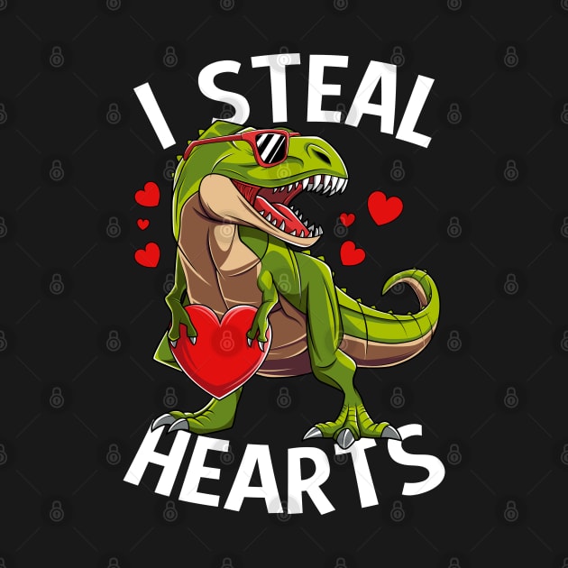 Dinosaur T Rex I Steal Heart Happy Valentines Day Gift by HCMGift