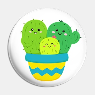 Happy Cactus Family Pin