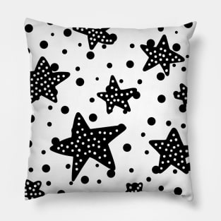 Black and white star shining Pillow