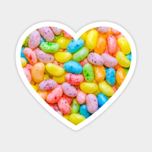 Pastel Speckled Jelly Bean Candy Photograph Heart Magnet