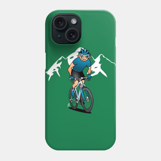 MTB - Mountain biker in the mountains Phone Case by Cardvibes