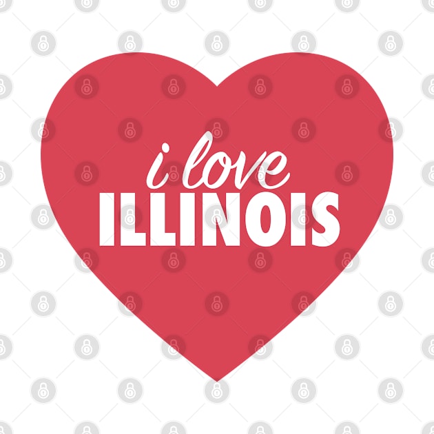 I Love Illinois In Red Heart by modeoftravel