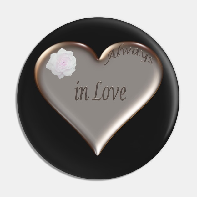 Always in Love – Heart of Gold with Rose Pin by Suzette Ransome Illustration & Design