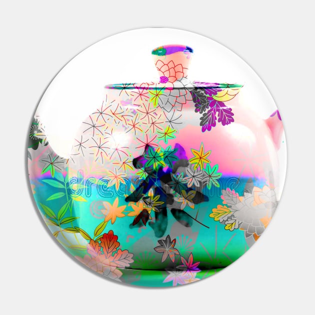 Japan Tea Pot Floral Pattern Chrysanthemum Cherry Blossom Collage Art 83 Pin by dvongart